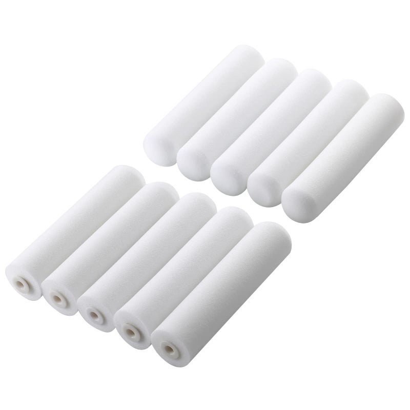 KUPOO Foam Paint Roller,6 Inch Sponge Mini Refill,High Density Foam Paint Roller Covers for Use with All Paints,10-Pack - Image 1